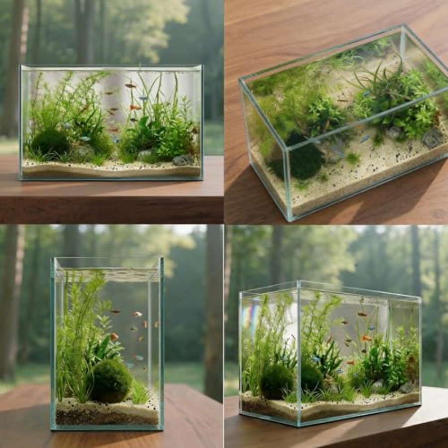 Glass Fish Tank Open-Back Lid  - đánh giá và giá Planted Aquarium For Betta