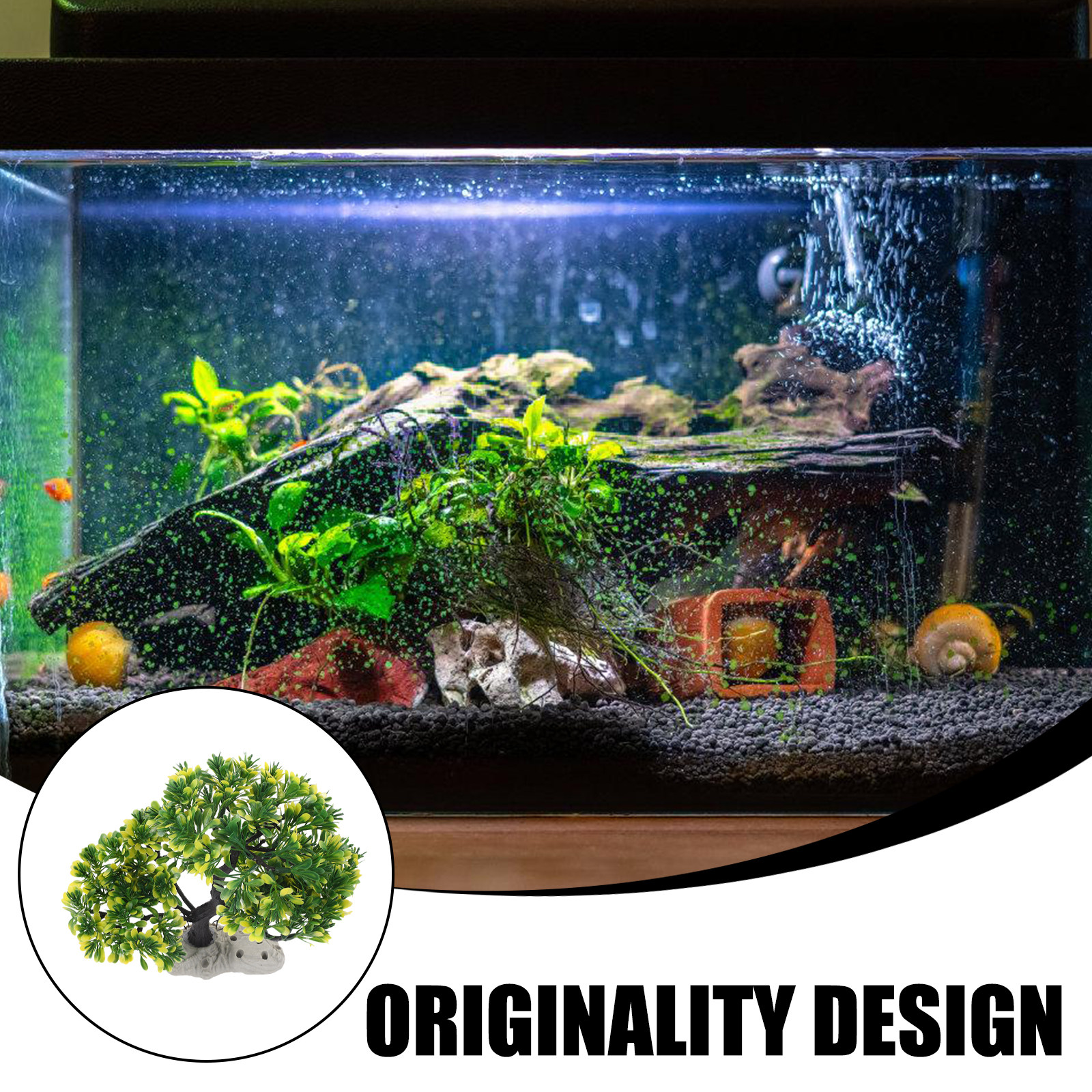 Sophisticated Artificial Pine  - đánh giá và giá Aquarium Planted Tank Setup